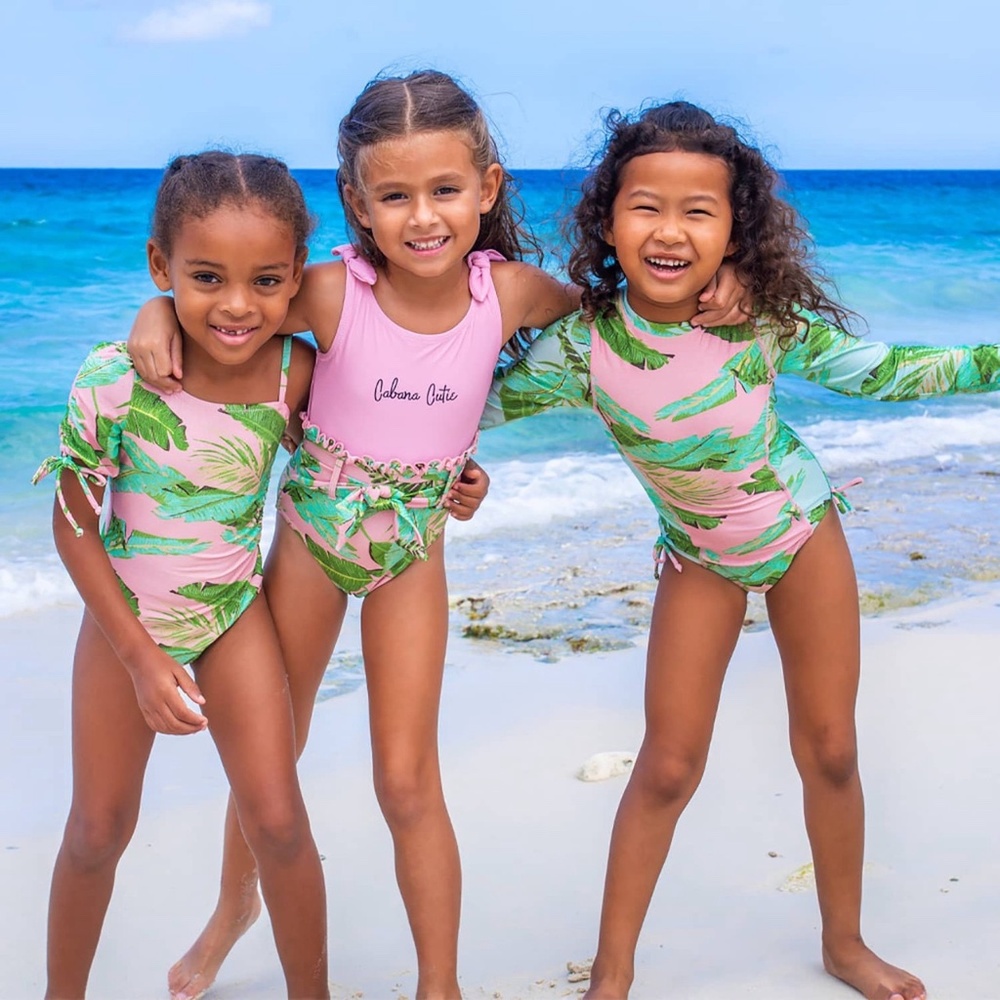 NWT Shade Critters Cabana Palms Girls Swimsuit - Picture 4 of 6